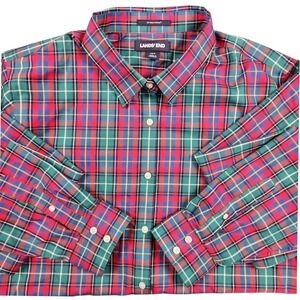 Lands End No Iron Long Sleeve 18T Red Green Plaid Button Down Shirt Gorpcore